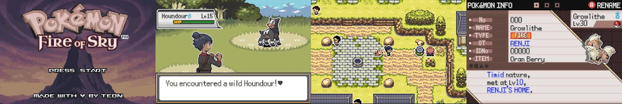 Pokemon Fire of Sky 1.0.3:封面与游戏配图