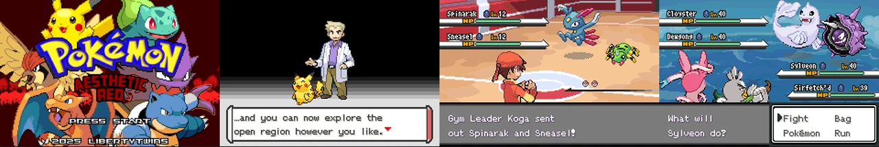 Pokemon Aesthetic Red 1.2:封面与游戏配图