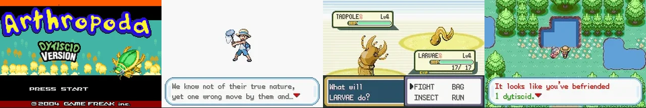 Pokemon Arthropoda Dytiscid 1.0:封面与游戏配图