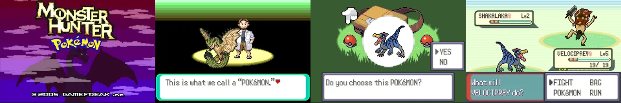 Pokemon Monster Hunter Emerald 1.0:封面与游戏配图