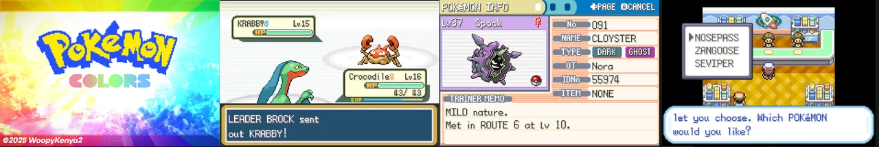 Pokemon Colors 1.1:封面与游戏配图